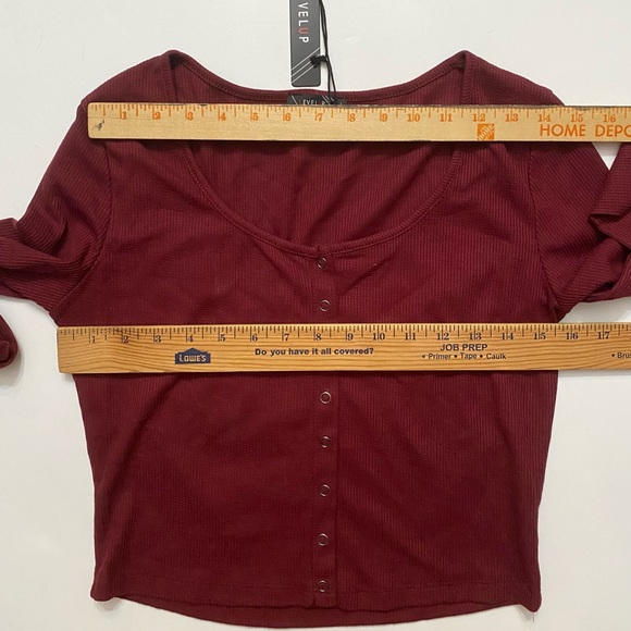 Level Up crop top cardigan Ribbed knit women’s size L - Picture 5 of 9